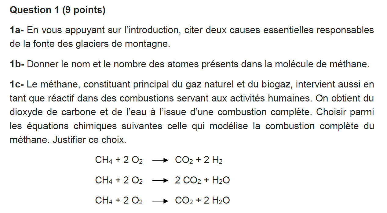 sujet brevet : réchauffement climatique et glaciers – sciences
